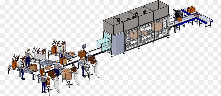 Automated Warehouse Automation Packaging And Labeling Machine Factory PNG