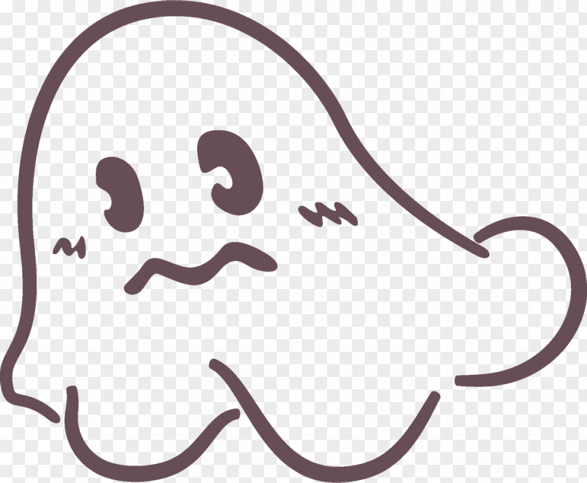 Mouth Line Art Ghost Halloween PNG