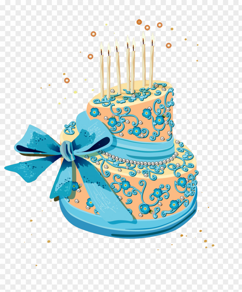 Blue Pattern Cake Cupcake Birthday PNG
