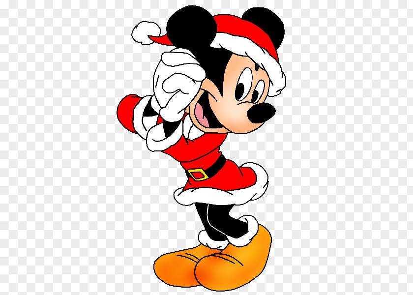 Cartoon Characters Minnie Mouse Mickey Santa Claus Daisy Duck Christmas PNG