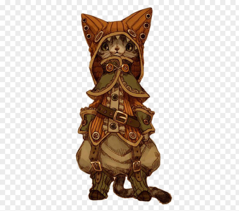 Cat Warrior Steampunk Concept Art Drawing PNG