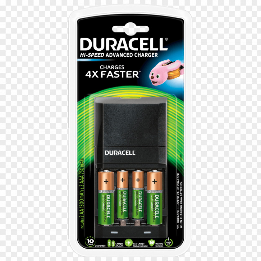 Duracell Battery Charger AAA Nickel–metal Hydride PNG