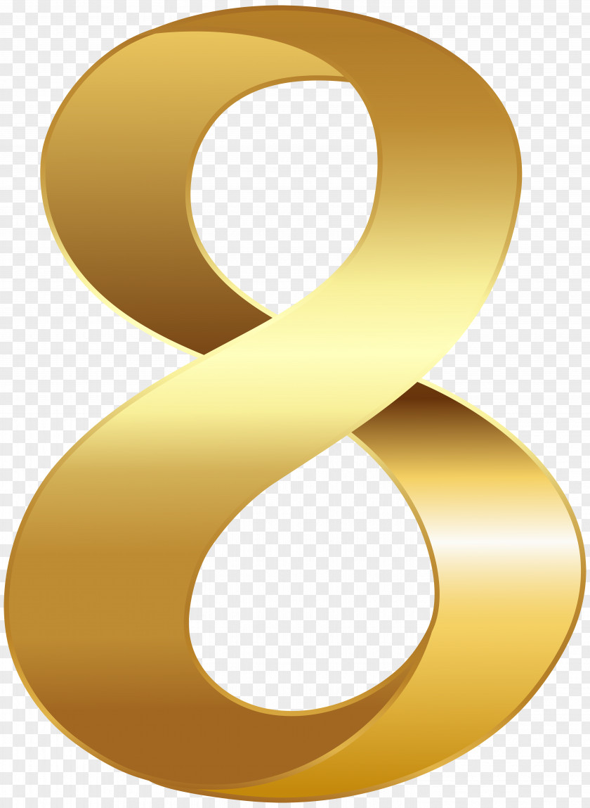 Golden Number Eight Transparent Clip Art Image Yellow Circle Design Product PNG