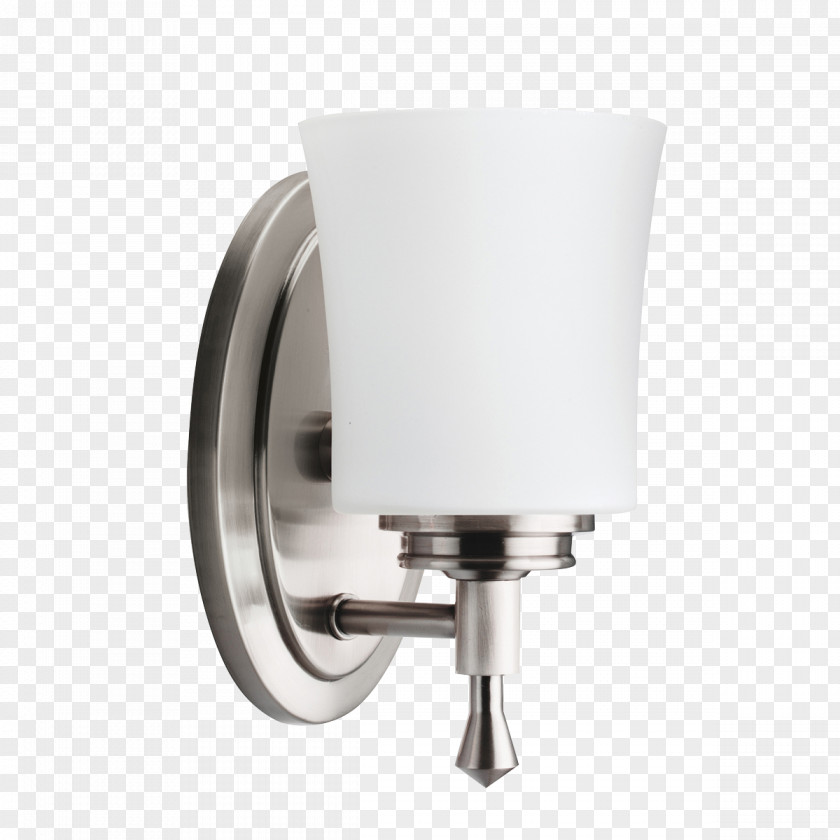 Light Fixture Sconce Bathroom Brushed Metal PNG