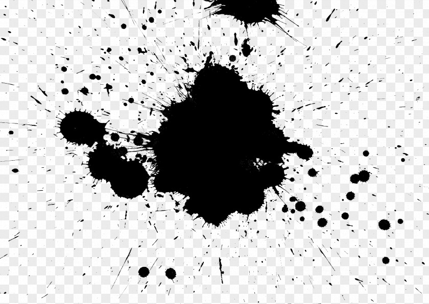 Splash Black And White Paint Monochrome PNG