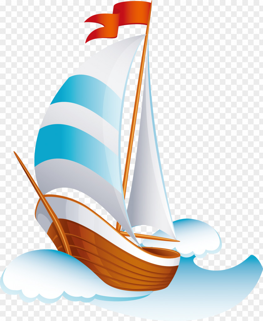 Cartoon Ship Sailing PNG