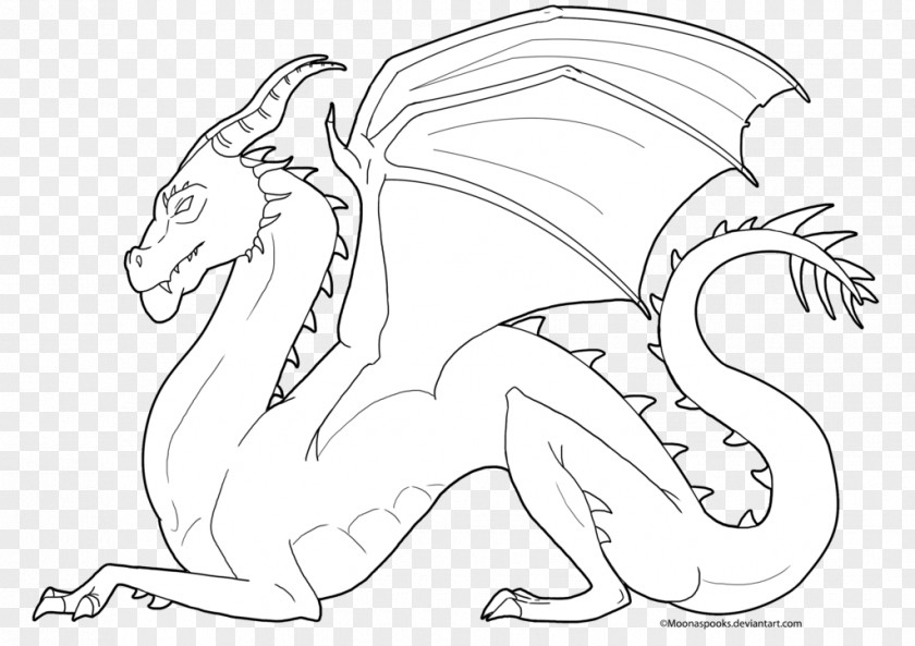 Dragon Line Art Carnivora Drawing Cartoon Character PNG