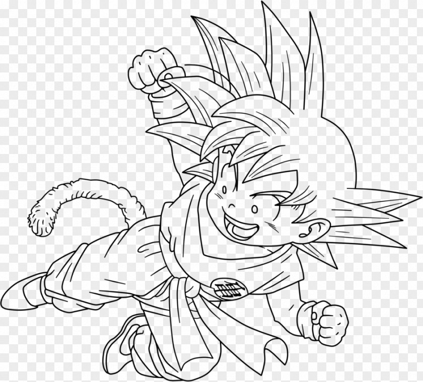 Goku Gohan Vegeta Trunks Line Art PNG