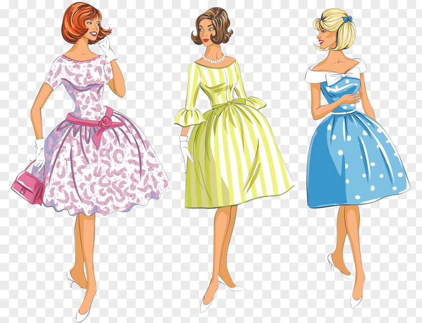 Three Women To Wear Skirts Woman Skirt Female PNG