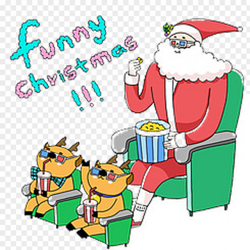 Santa Cinema Picture Material Claus Christmas Ornament Clip Art PNG