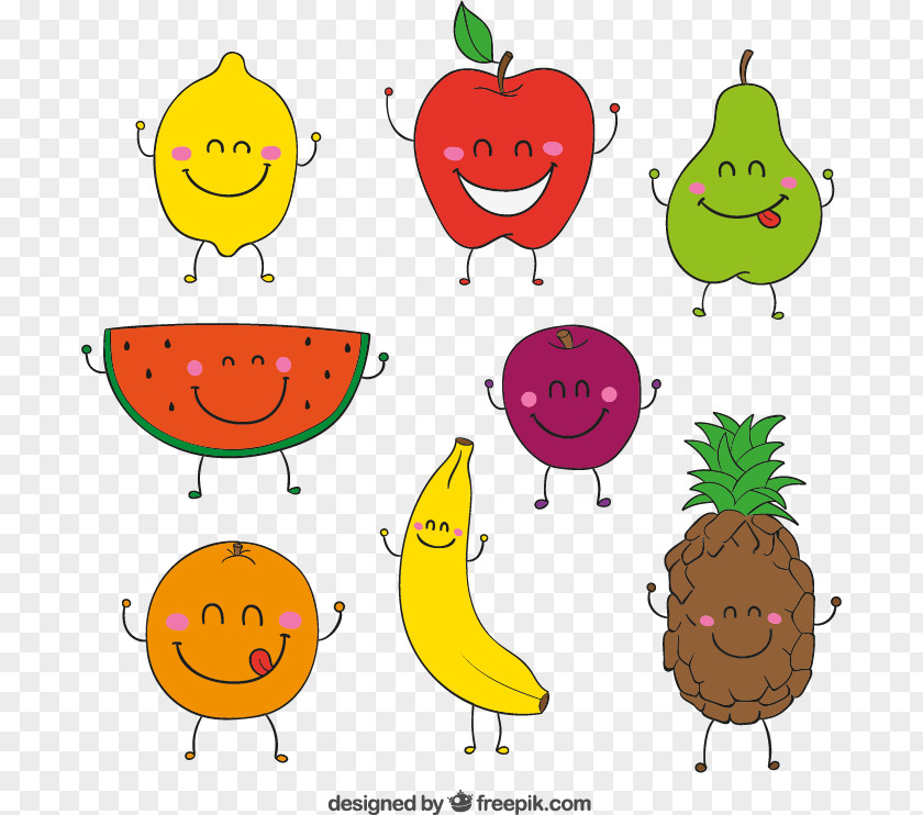 Vector Cartoon Smiley Fruit Watermelon PNG