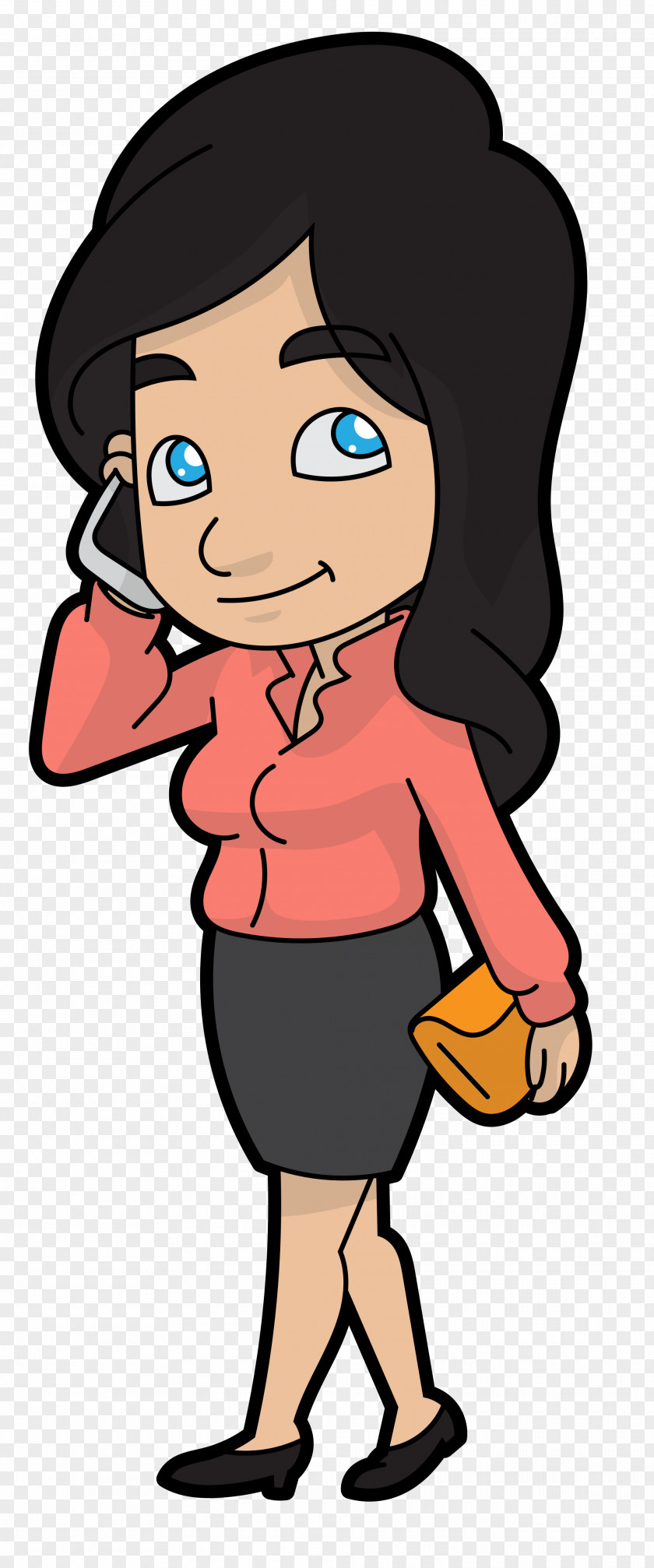 Businesswomen Cartoon Clip Art Mobile Phones Image Illustration PNG