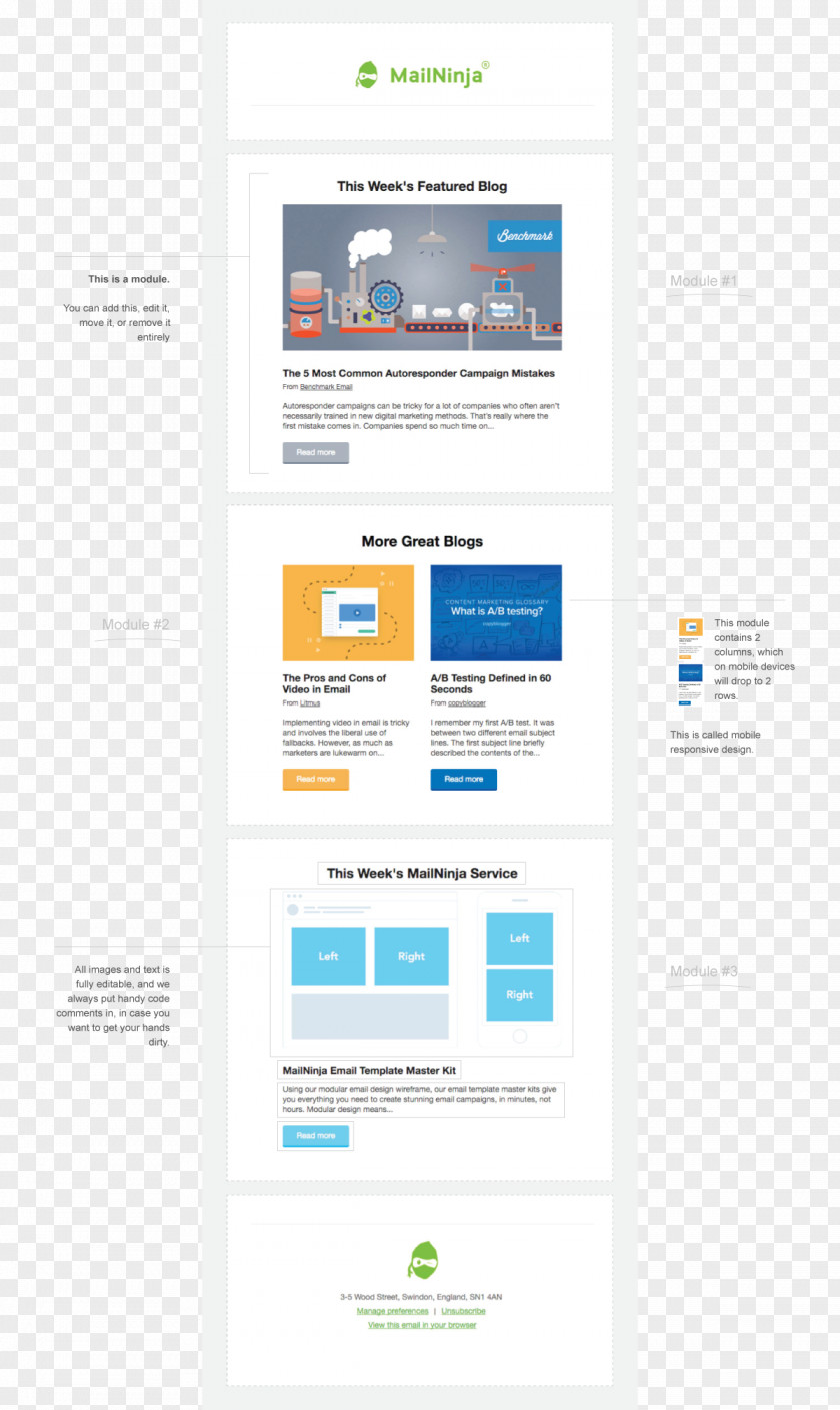 Email Responsive Web Design HTML Video Newsletter PNG