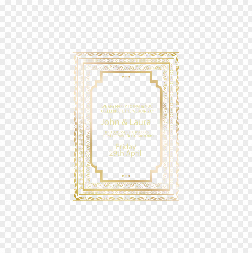 Hand-painted Gold Frame Pattern Vector Picture Square, Inc. PNG