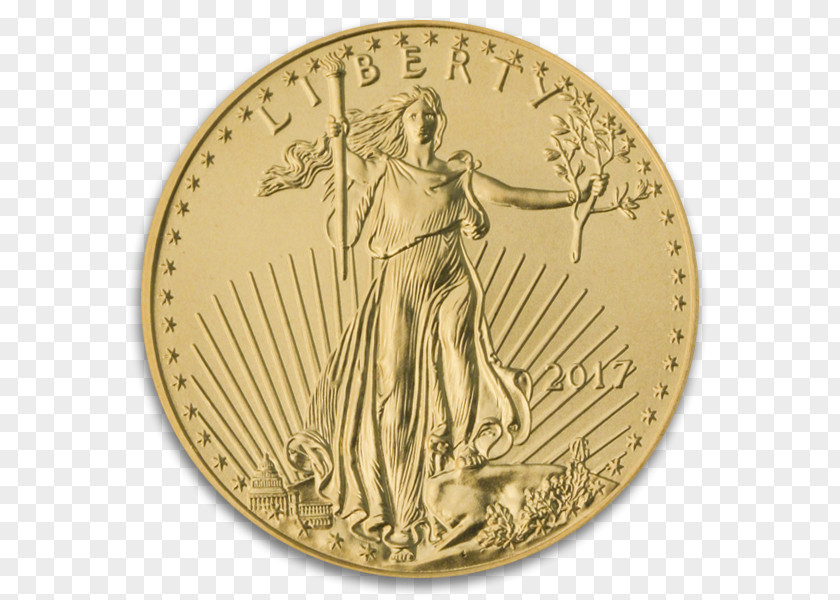 Gold American Eagle Coin Bullion PNG