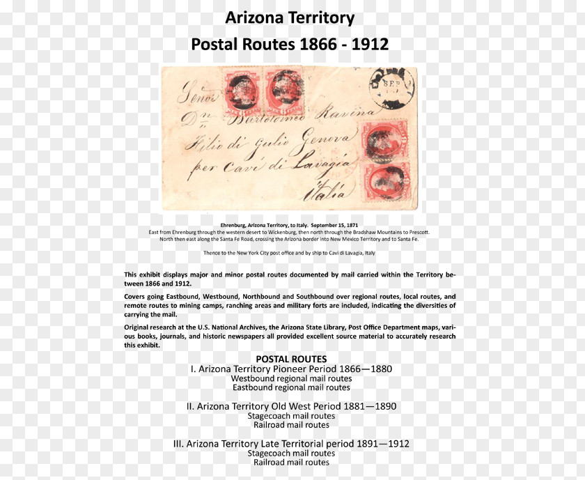 Title Pages Wickenburg Arizona Territory Ehrenberg New Mexico United States Postal Service PNG