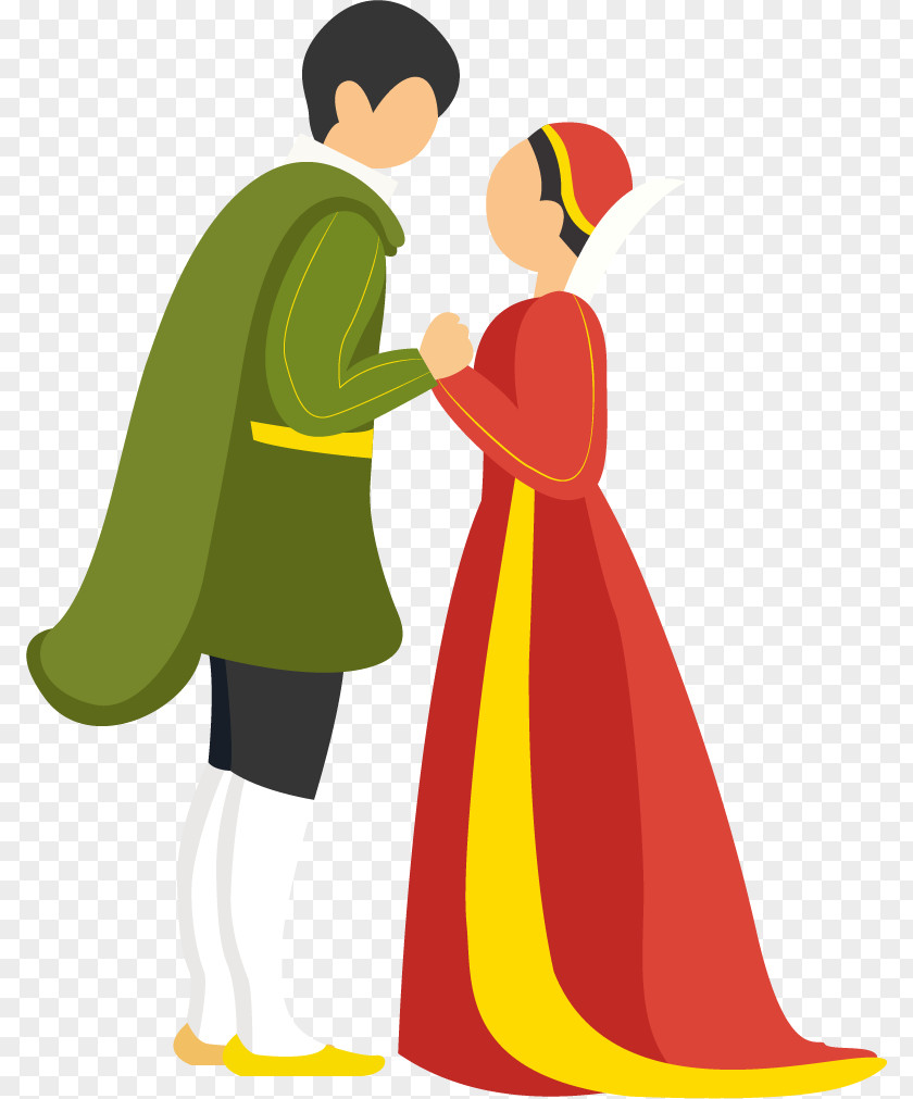 Vector Painted The Prince And Princess Download Icon PNG