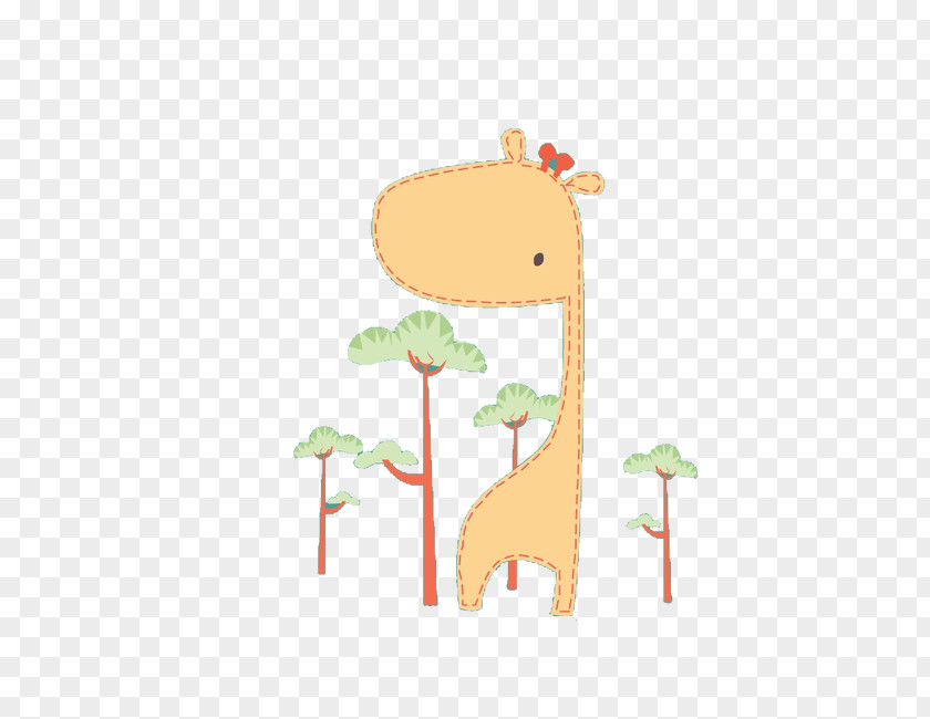 Cartoon Giraffe Illustration PNG