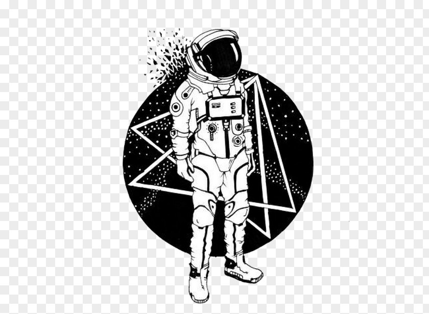 Hackathon Outline Astronauts In Space Tattoo Drawing PNG