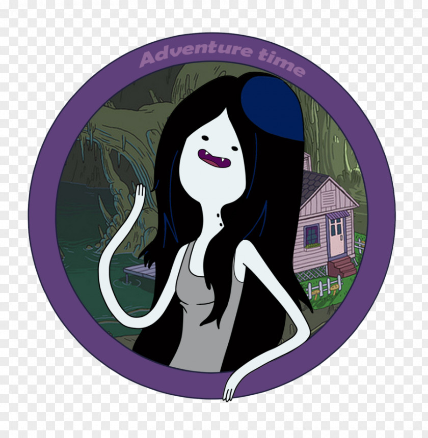 Purple Black Hair Cartoon Character PNG