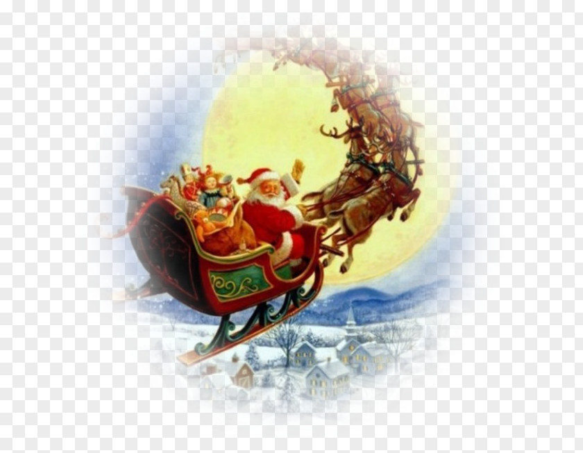 Santa Claus Rudolph Christmas Sled Reindeer PNG