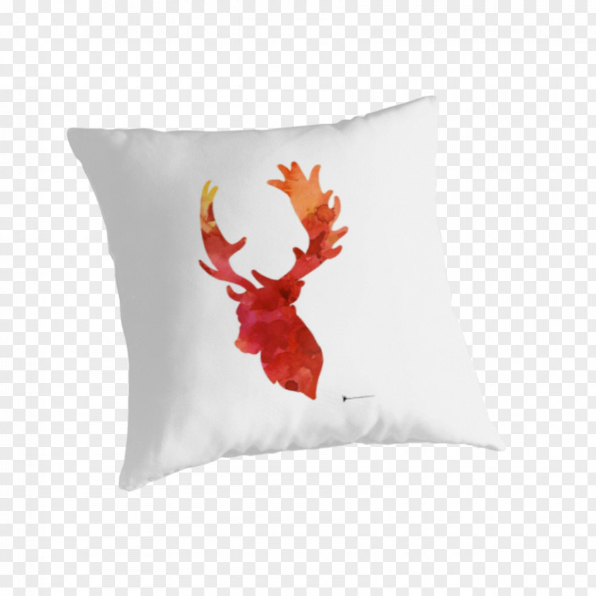 Watercolor Antlers Throw Pillows Duvet Cushion Bedding PNG