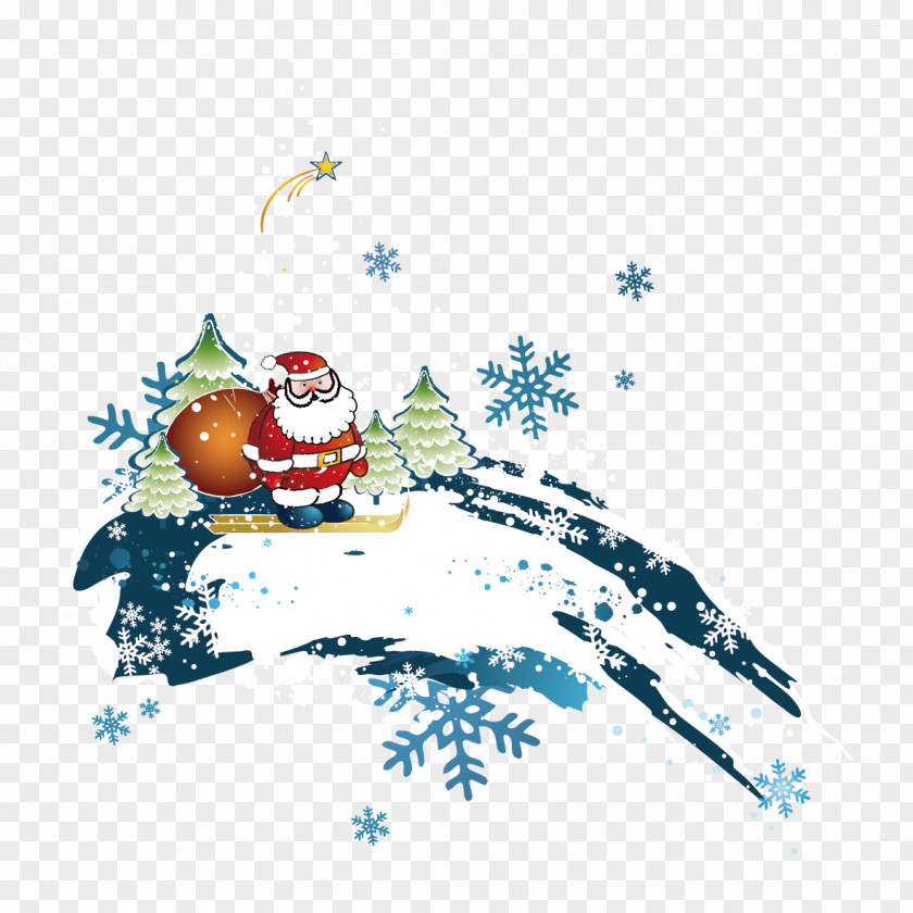 Santa Ski Claus Christmas Snow Clip Art PNG