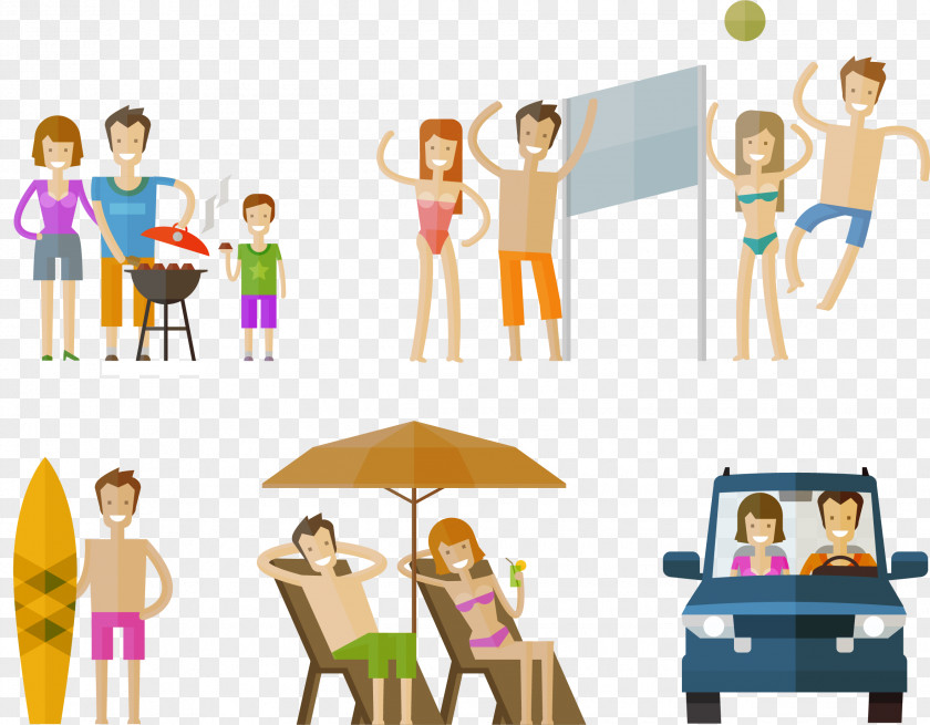 Vacation Homes Character Design Vector Material, Cartoon Illustration PNG