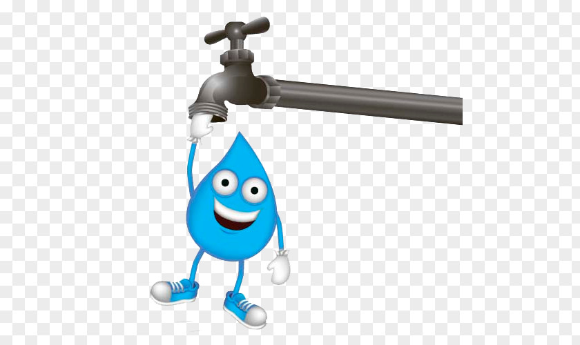 Cartoon Water Drops And Faucet Tap Drop PNG
