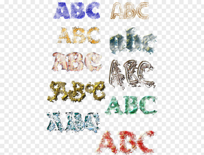 Clolorful Letters Art Color Font PNG