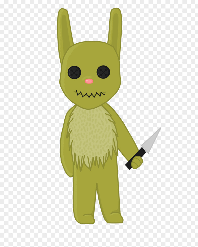 Easter Bunny Cartoon Green Mascot PNG