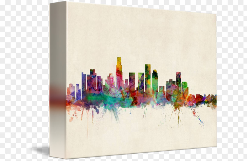 Los Angeles City Canvas Print Gallery Wrap Skyline PNG
