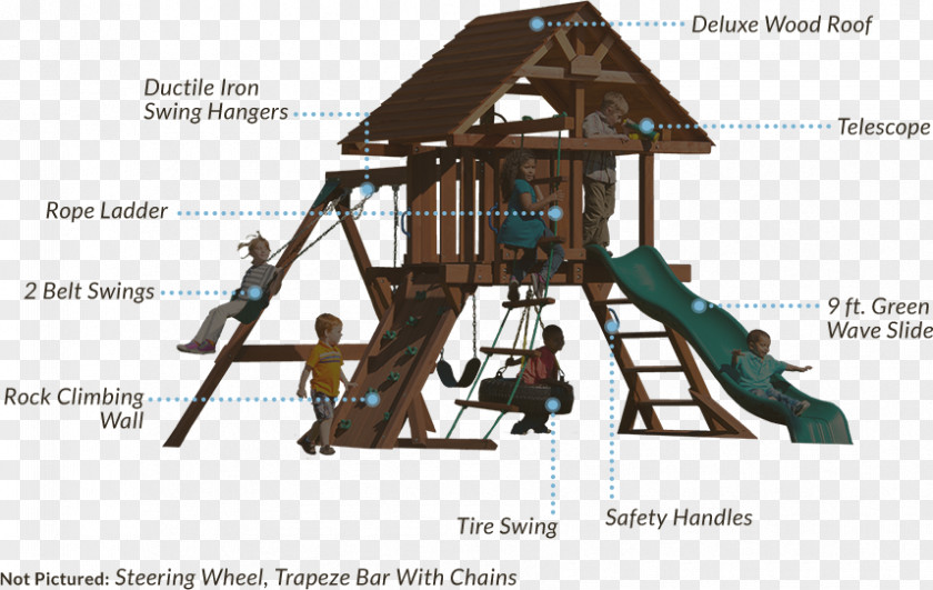 Wood Swing Building Outdoor Playset Playground Slide Jungle Gym PNG