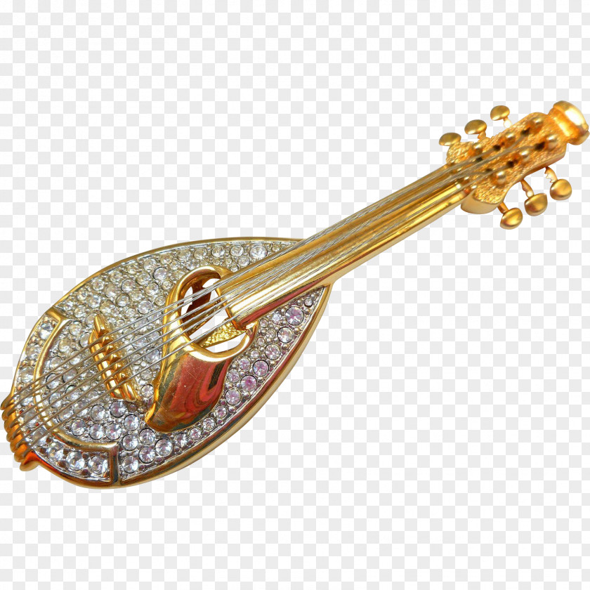 Brass Folk Instrument Guitar Cartoon PNG