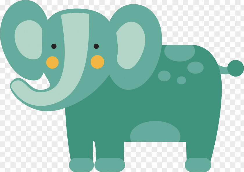 Green Elephant Vector Indian Illustration PNG