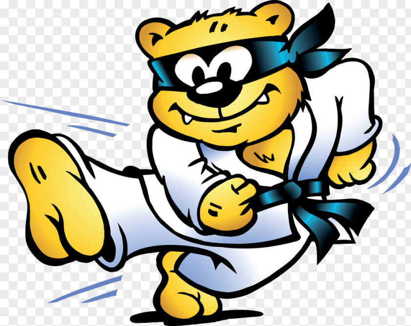 Martial Arts Bear Cartoon Karate Drawing PNG
