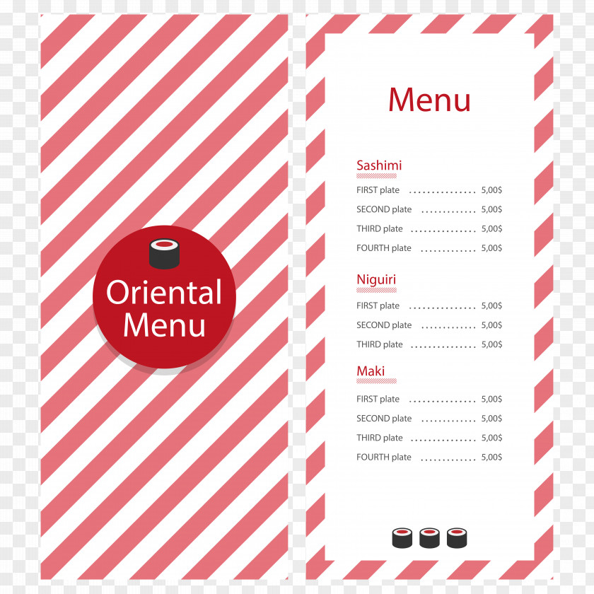 Vector Red Stripes Shading Menu PNG