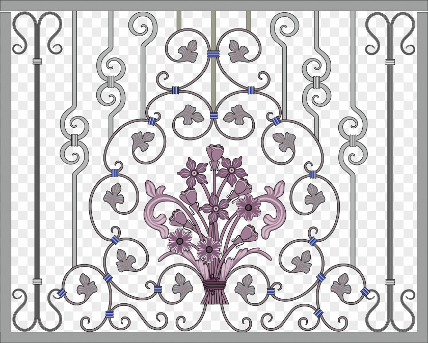 European Iron Fence Vector Euclidean PNG