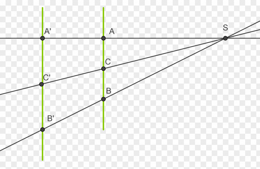 Line Intercept Theorem Right Triangle Geometry PNG