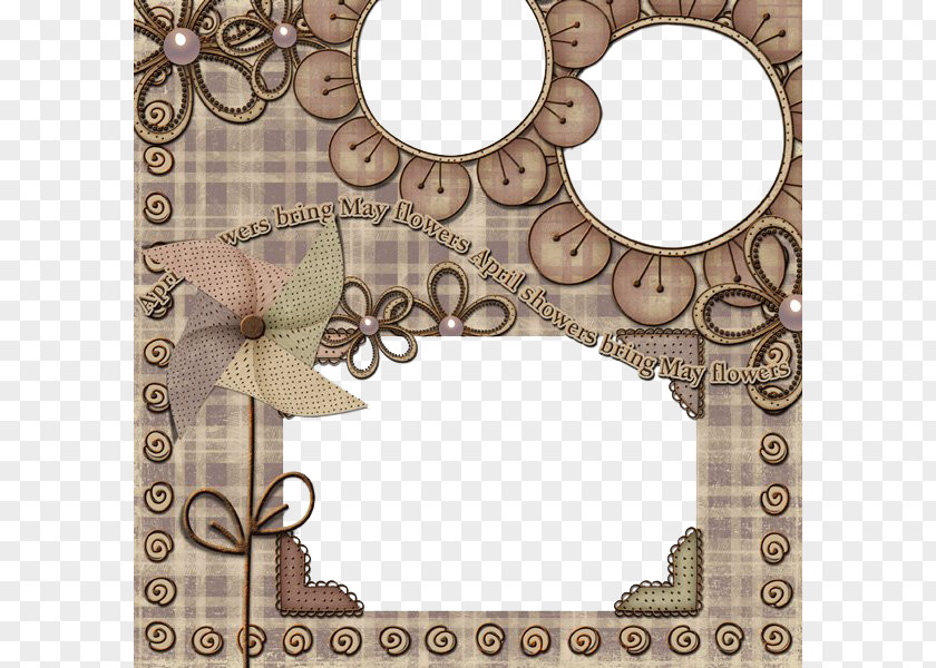 Luxury Brown Frame Border Shading Picture Pattern PNG