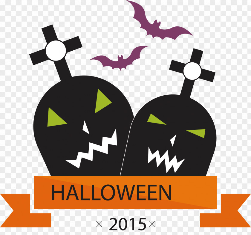 Bats And Tombstones Halloween Jack-o'-lantern Download Clip Art PNG