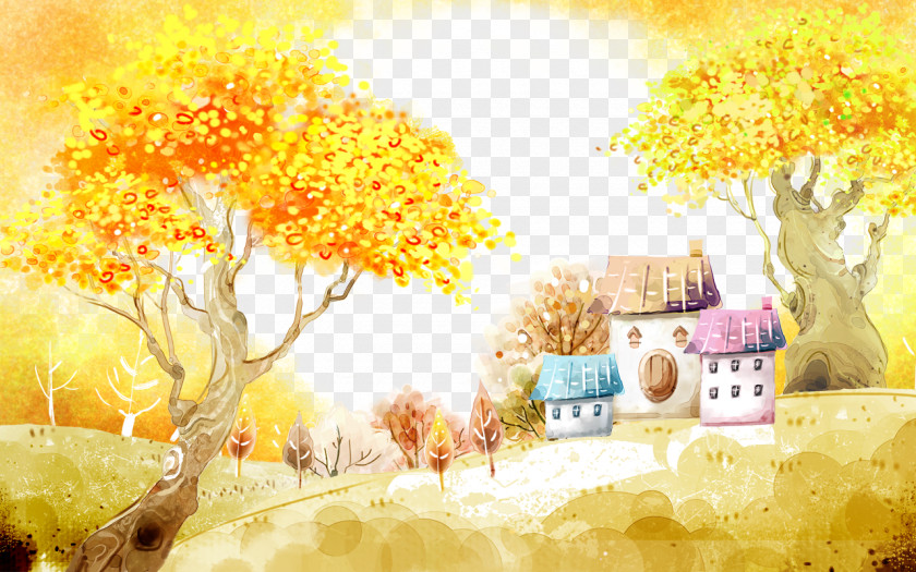 Beautiful Autumn Illustration PNG