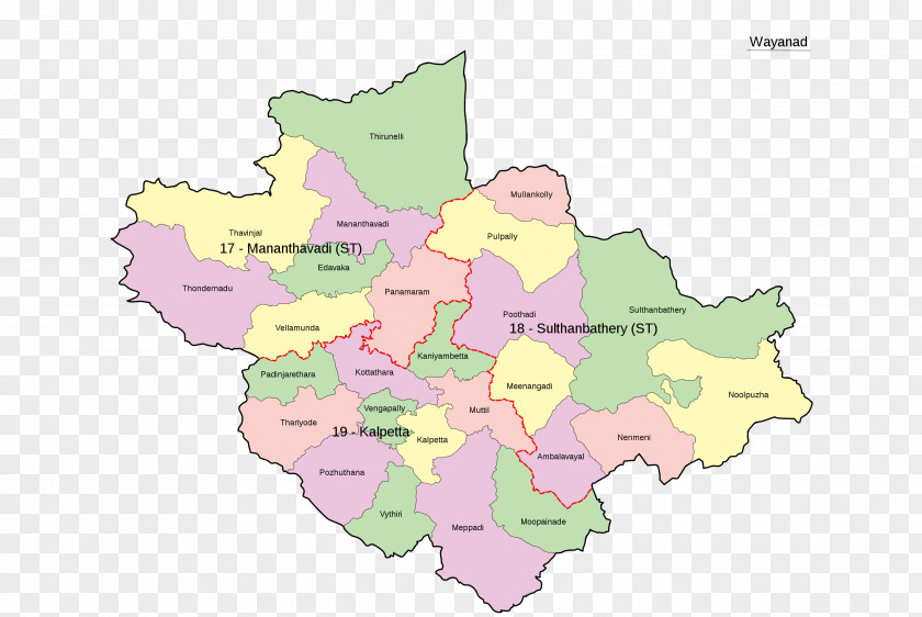 Map Kollam District Kozhikode Google Maps Political Divisions Of Wayanad PNG