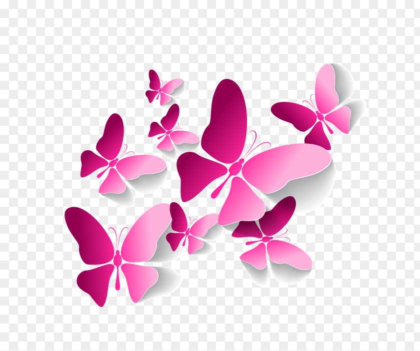 Cartoon Butterfly Pink PNG