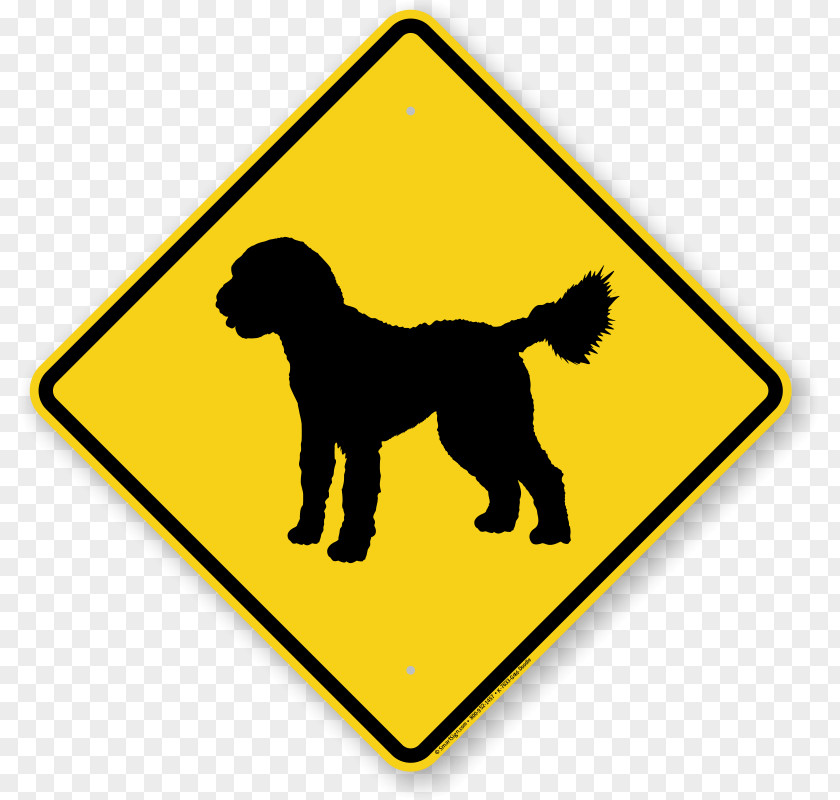 Golden Retriever Traffic Sign Warning Pedestrian Crossing PNG