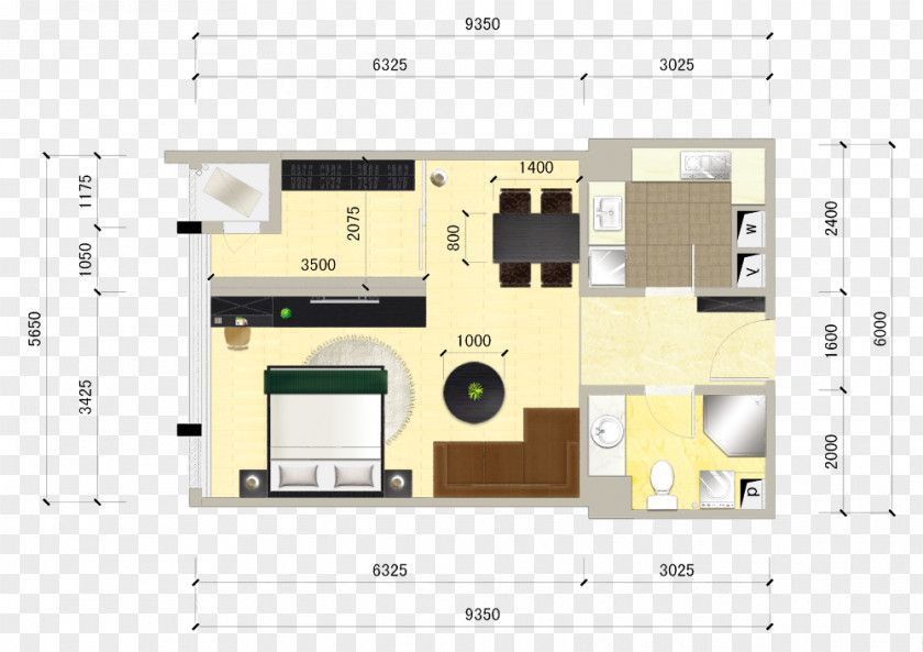 Home Improvement Renderings Small Apartment Single Room Flat Supporting Color Diagram Floor Plan Plane Interior Design Services PNG