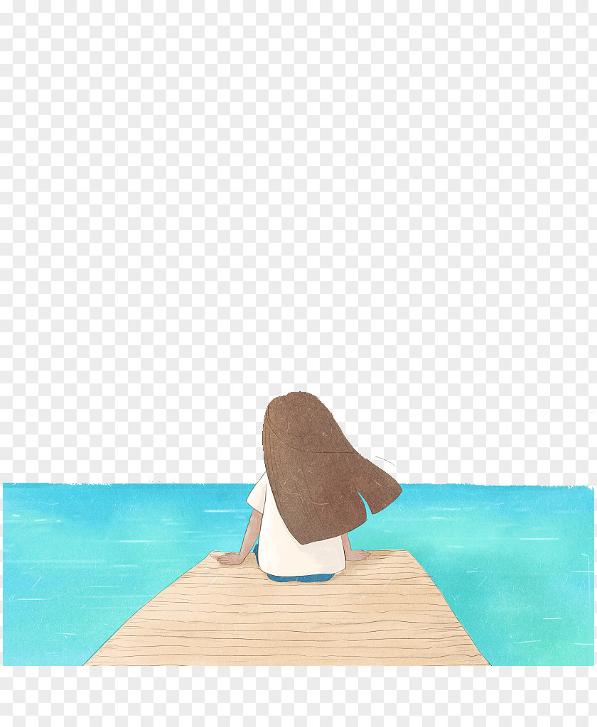 The Lonely Back Of Sea Download Illustration PNG