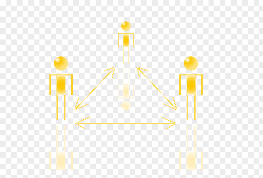 Three Small Yellow People Love Triangle Euclidean Vector PNG