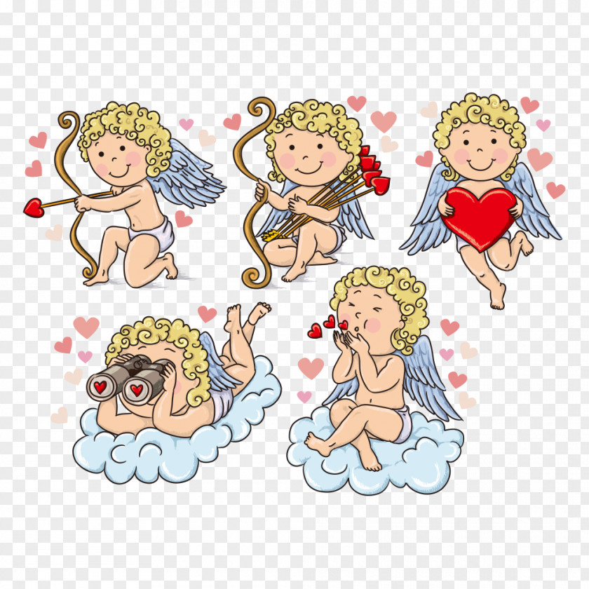 Cupid Cartoon Model Sheet Illustration PNG