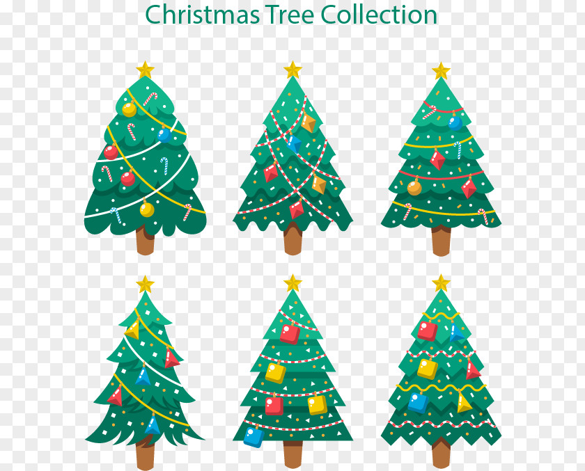 Six Christmas Tree Ornament Fir PNG